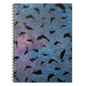 Carnet requin de l'ombre baleine sur galaxie en pente (Devant)