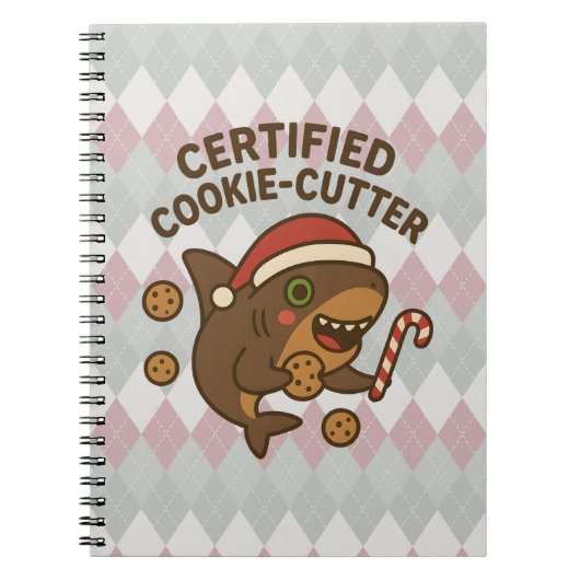 Carnet Requin de Noël drôle certifié Cookie-Cutter Pun (Devant)