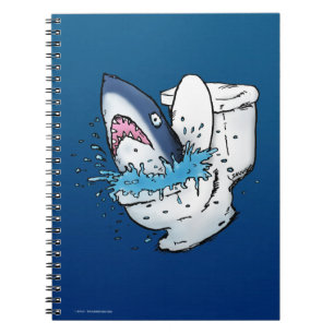 Carnet Requin de toilette drôle dessin animé bleu