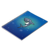 Carnet Requin drôle souriant sur fond bleu (Côté gauche)