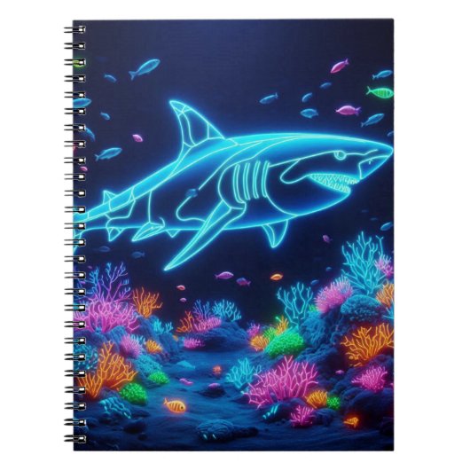 Carnet Requin néon coloré (Devant)