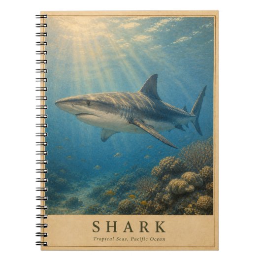 Carnet Requin Tropical Pacifique VINTAGE (Devant)