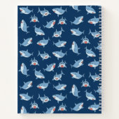 Carnet Requins Blancs Mignons Monogramme Enfants Océan (Dos)