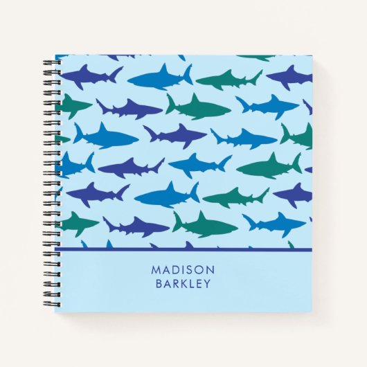 Carnet Requins Bleus Enfant Mignon (Devant)