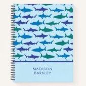 Carnet Requins bleus mignons pour enfants (Devant)