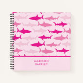 Carnet Requins roses enfant mignon (Devant)