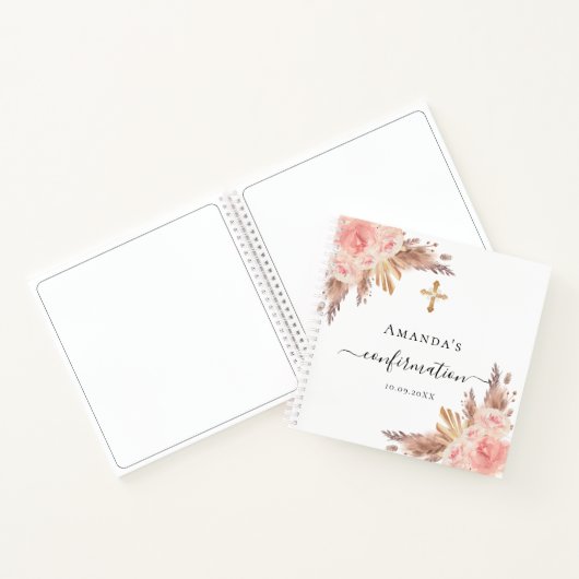 Carnet Réservation client confirmation pampas herbe rose  (Intérieur)