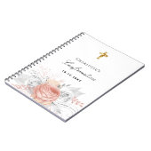 Carnet Réservation d'hôtes confirmation rose or floral ar (Côté gauche)