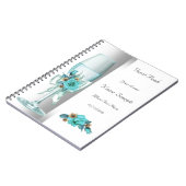 Carnet Réservez Turquoise Blanc Beige Rose (Côté gauche)