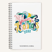 Carnet Résolutions amusantes de Nouvel An Typographie mod (Recto)