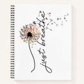 Carnet Respire juste le Dandelion auto-soin Motivationnel (Devant)