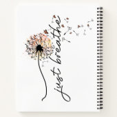 Carnet Respire juste le Dandelion auto-soin Motivationnel (Dos)