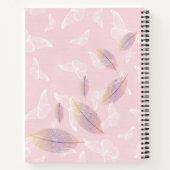 Carnet Respire simplement les papillons Feuille rose (Dos)