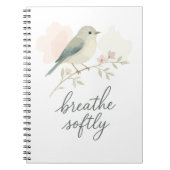 Carnet Respirez doucement Oiseau à l'aquarelle minimalist (Devant)