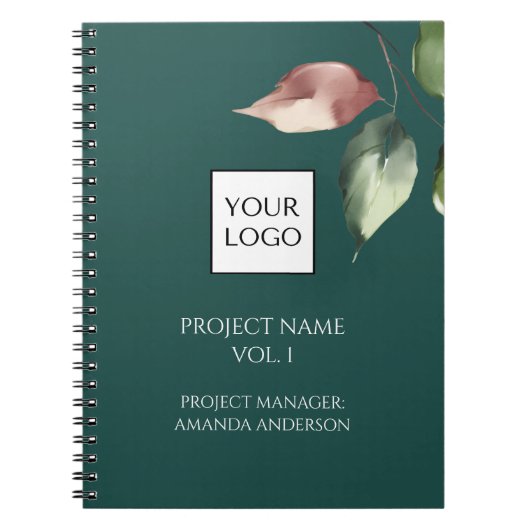 Carnet Responsable de projet logo Hunter Green (Devant)