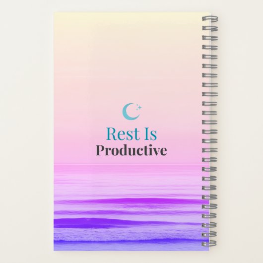 Carnet Rest Is Productive – Minimal Motivational Notebook (Verso)