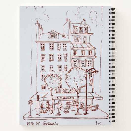 Carnet Restaurant sur Boulevard | Saint-Germain, Paris (Dos)