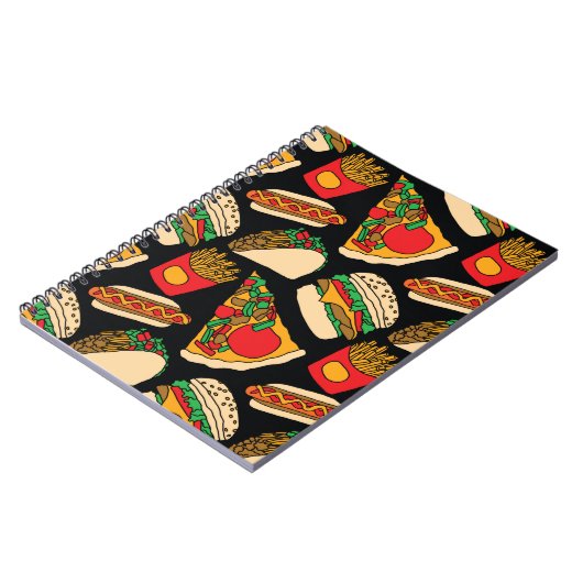 Carnet restauration rapide pizza hamburger hotdog frites (Côté gauche)