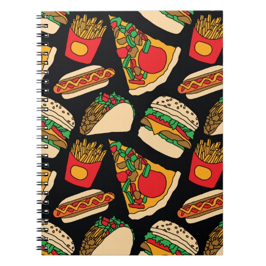 Carnet restauration rapide pizza hamburger hotdog frites  (Devant)