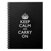 Carnet Restez Calme Et Continuez Sur Noir (Devant)