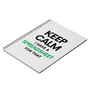 Carnet Restez calme J'ai une feuille de calcul pour ça -