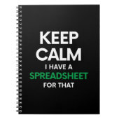 Carnet Restez calme J'ai une feuille de calcul pour ça - (Devant)
