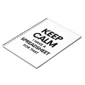 Carnet Restez calme J'ai une feuille de calcul pour ça - (Côté gauche)