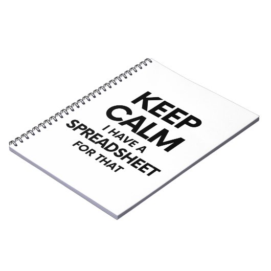 Carnet Restez calme J'ai une feuille de calcul pour ça - (Côté gauche)