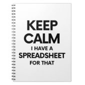 Carnet Restez calme J'ai une feuille de calcul pour ça - (Devant)