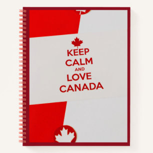 Carnet Restez Calmes Aimez le Canada Patriotique Feuille