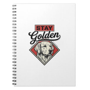 Carnet Restez Retriever doré Vintage Chien Vector Design_