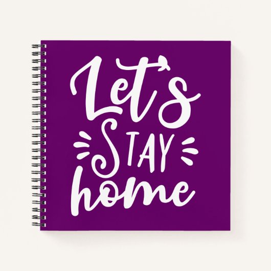 Carnet Restons à la maison violet (Devant)