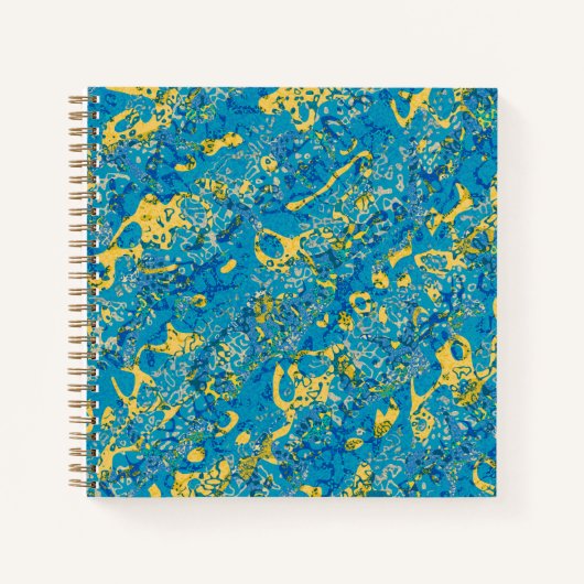Carnet Résumé graphique à points bleus et jaunes (Devant)