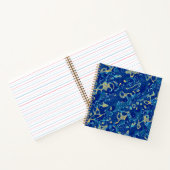 Carnet Résumé graphique en points bleu et jaune de la mar (Intérieur)