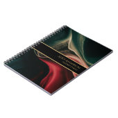 Carnet Résumé luxe profond noir rouge vert or Bureau (Côté gauche)