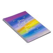 Carnet Résumé Violet et Rayon Doré Abstrait (Côté Droit)