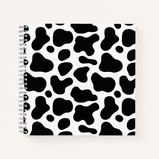 Carnet Retour à l'école l Motif léopard noir et blanc (Devant)