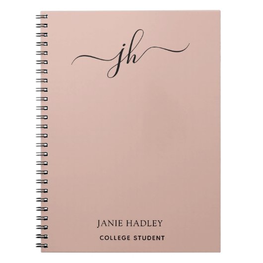 Carnet Retour À L'École Monogramme Nom Du Script (Devant)