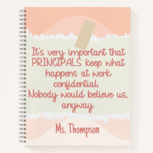 Carnet Retour à l'école Principal Retro Peach Wavy Funny