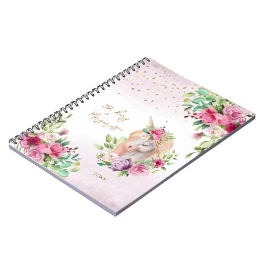 Carnet Retour À L'École Unicorne Magique Créature Fille E (Côté gauche)