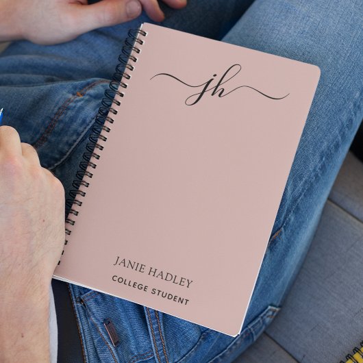Carnet Retour au script de monogramme pour l'école