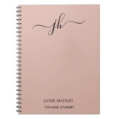 Carnet Retour au script de monogramme pour l'école (Devant)