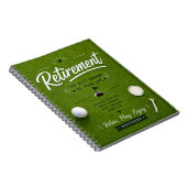 Carnet Retraite de golf avec drapeau sur le terrain de go (Côté Droit)