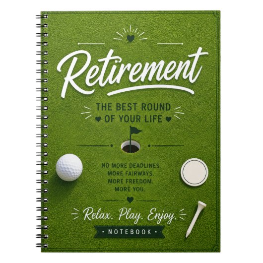 Carnet Retraite de golf avec drapeau sur le terrain de go (Devant)