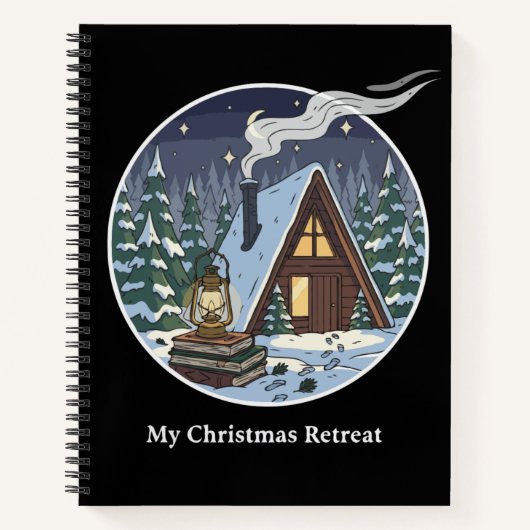 Carnet Retraite de lecture de Noël dans un chalet d'hiver (Devant)