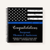 Carnet Retraite de police Personnalisez Thin Blue Line In (Devant)