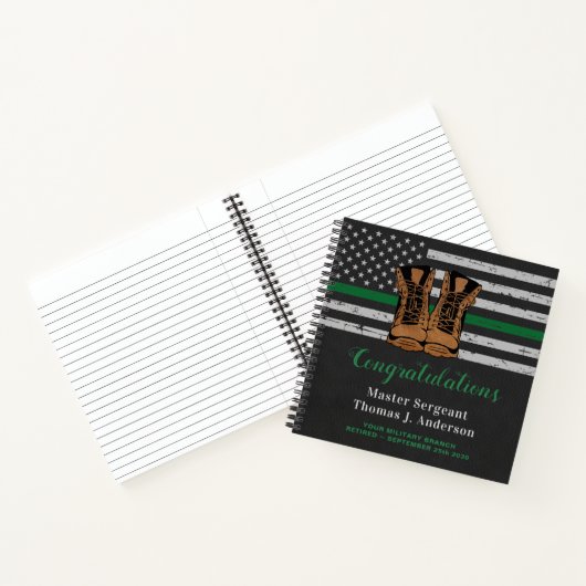Carnet Retraite militaire Guest Thin Green Line Cuir (Intérieur)