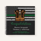 Carnet Retraite militaire Guest Thin Green Line Cuir (Devant)
