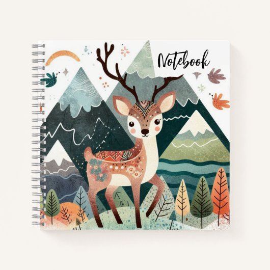Carnet Retraite rustique - Cerf d'automne dans le pin de (Devant)