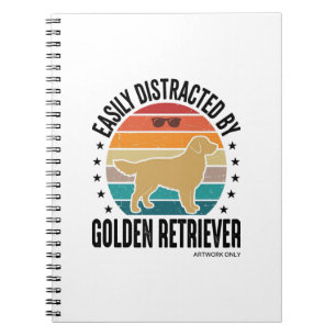 Carnet Retriever doré facilement distrait Chien vintage d